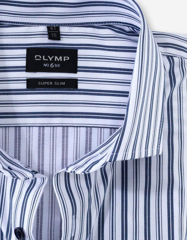 Сорочка классическая в синюю полоску OLYMP №6, супер слим | купить в интернет-магазине Olymp-Men