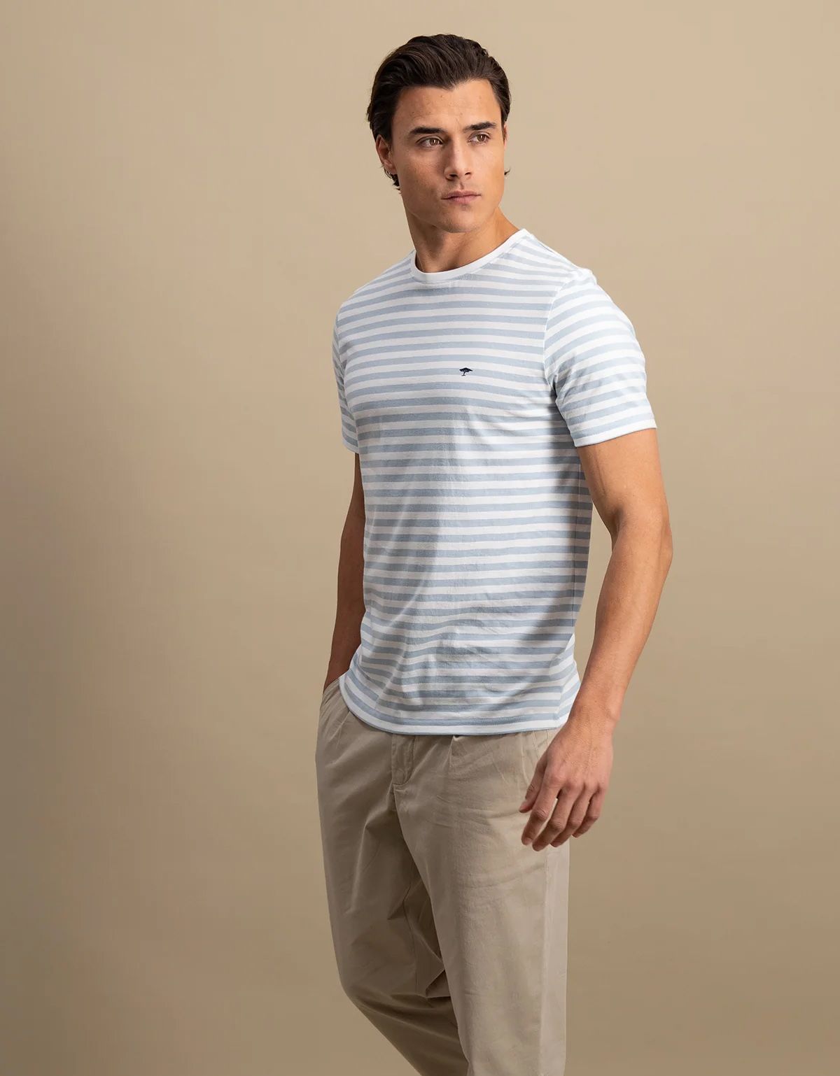 Футболка мужская в голубую полоску Fynch-Hatton | купить в интернет-магазине Olymp-Men