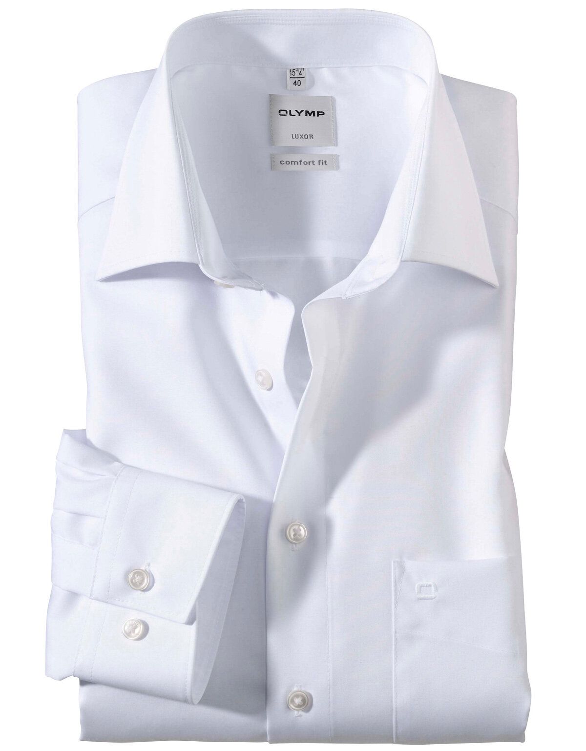 Мужская классическая рубашка OLYMP, прямой крой[Белый]
