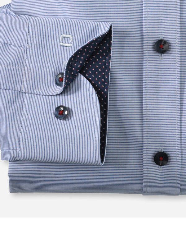 Рубашка в полоску с воротником стойка OLYMP Level Five, body fit | купить в интернет-магазине Olymp-Men