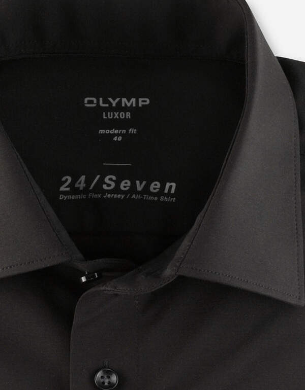 Чёрная трикотажная рубашка Olymp 24/7, modern fit | купить в интернет-магазине Olymp-Men