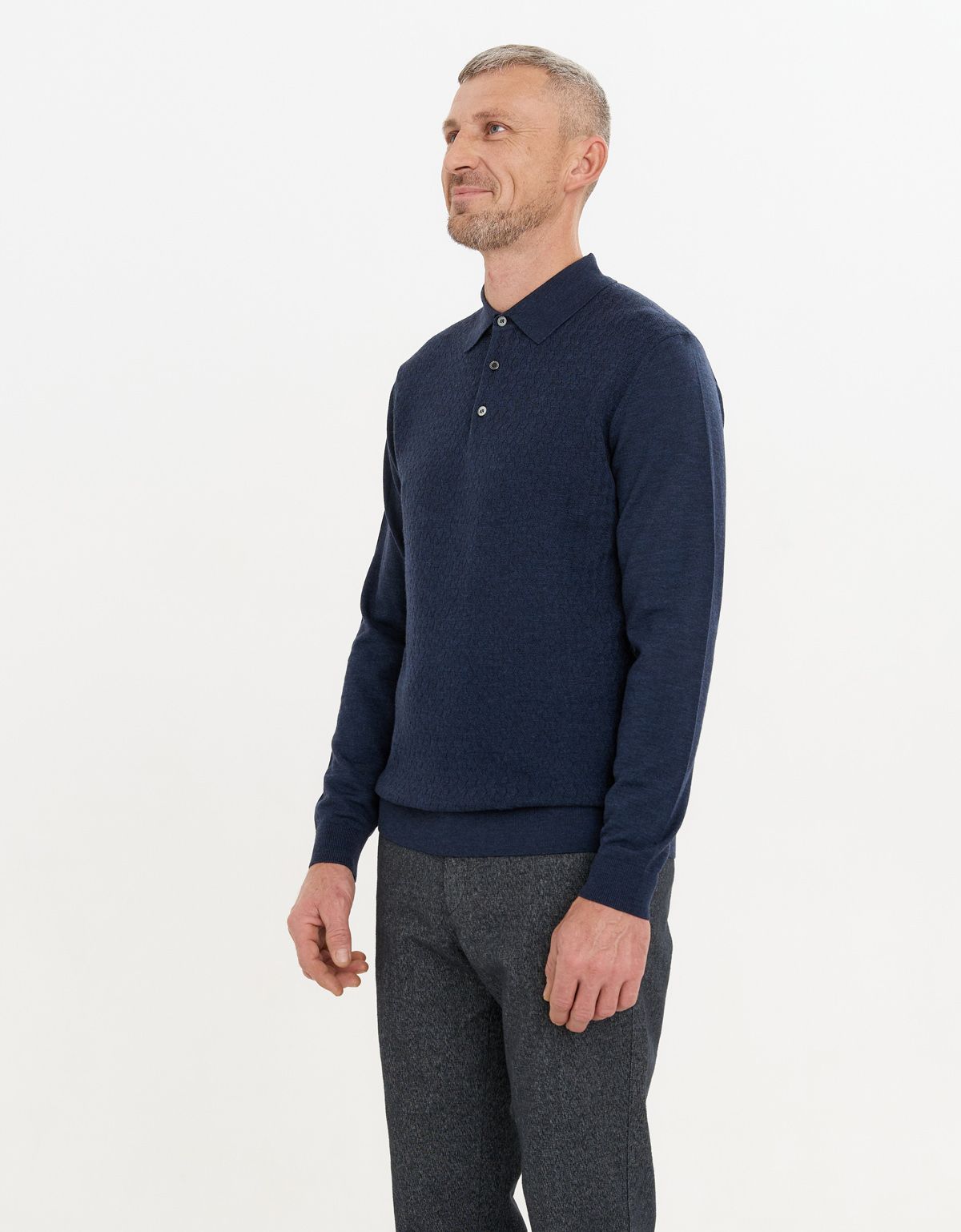 Поло с длинным рукавом вязаное Gratude на пуговицах | купить в интернет-магазине Olymp-Men