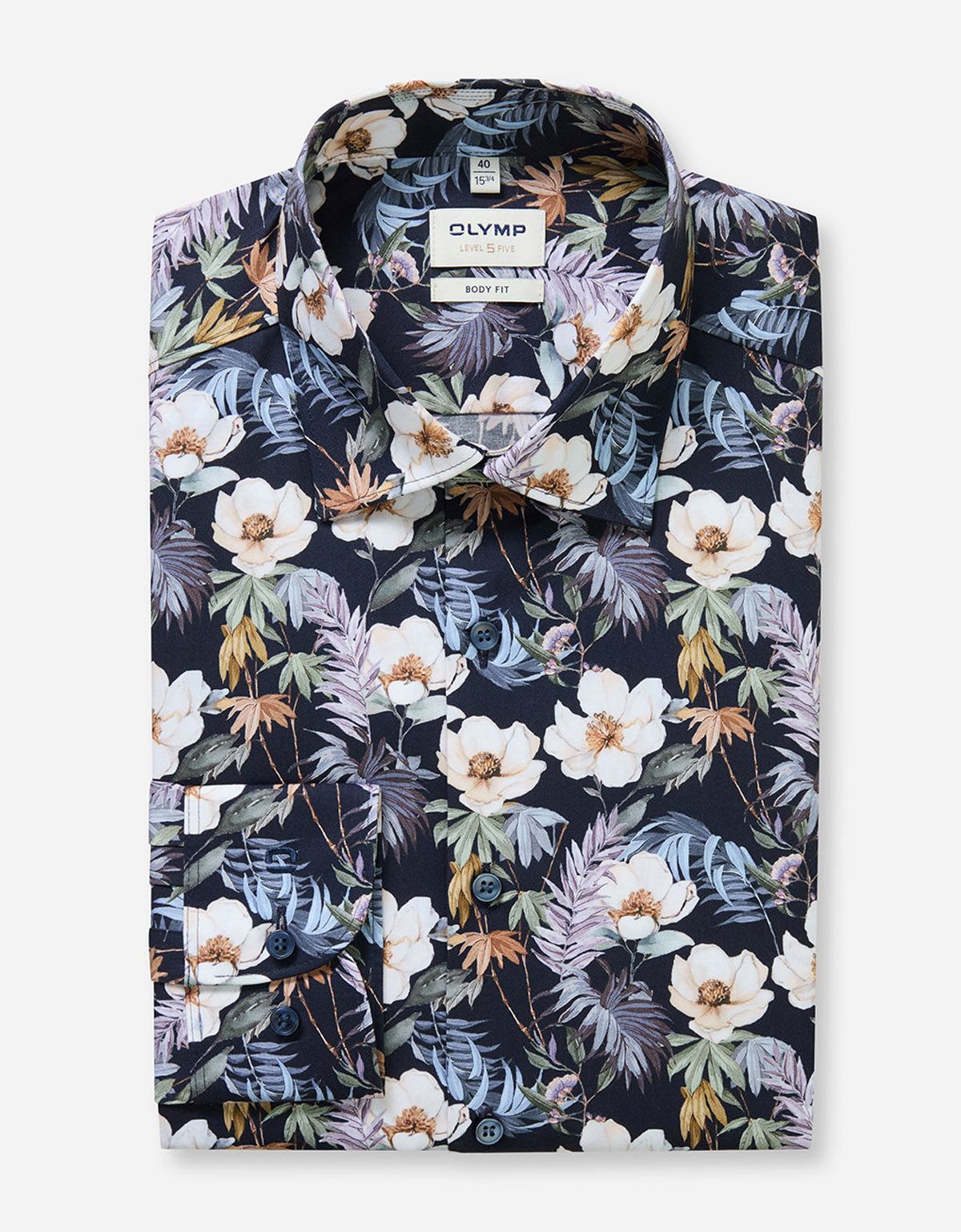 Рубашка с цветочным принтом Olymp, body fit | купить в интернет-магазине Olymp-Men