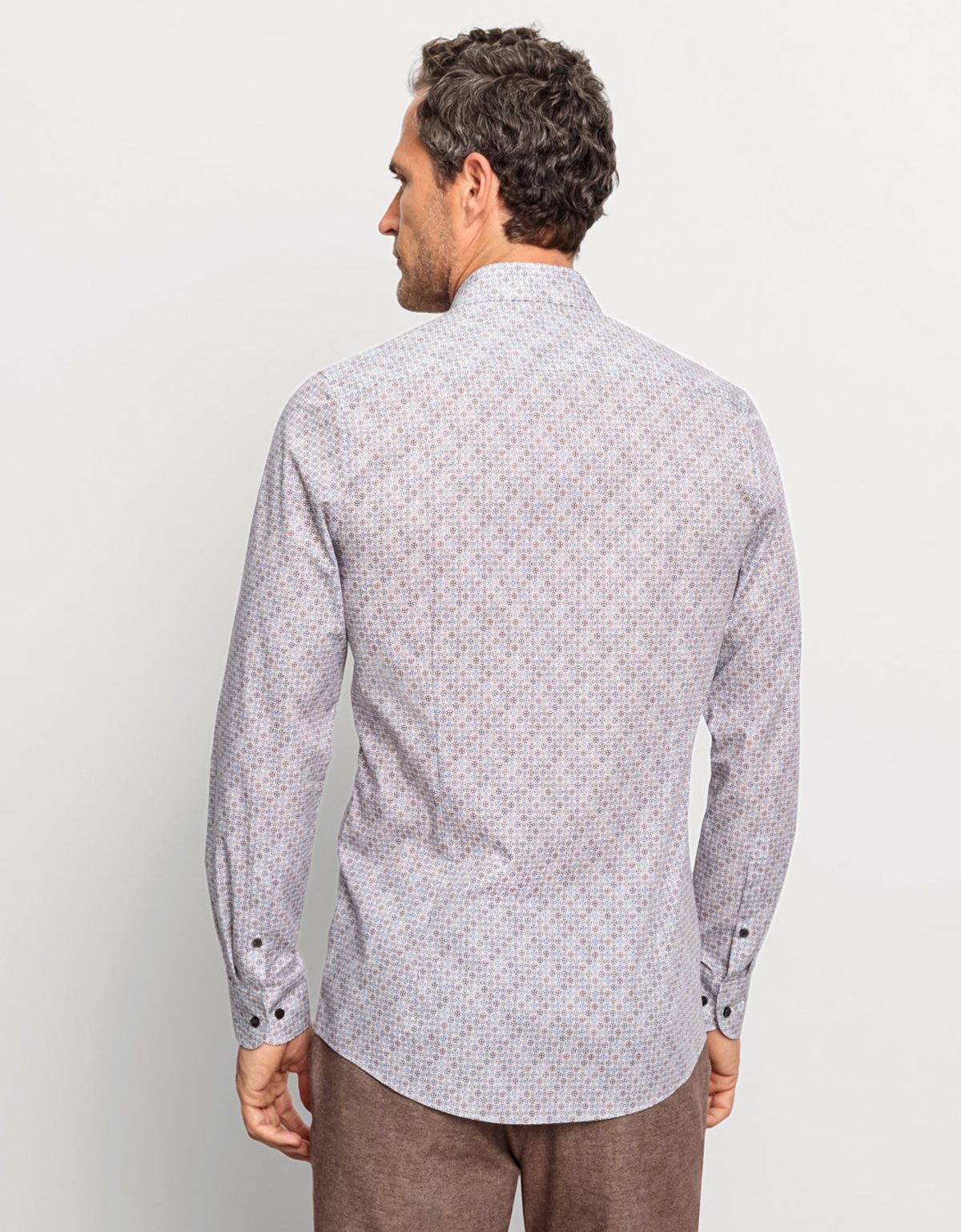 Рубашка мужская с рисунком OLYMP, body fit на высокий рост | купить в интернет-магазине Olymp-Men