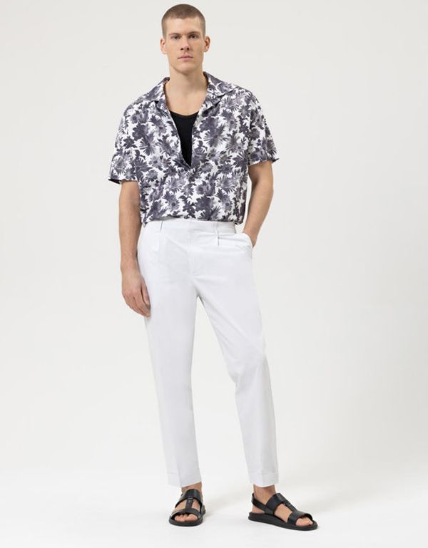 Рубашка мужская с цветочным принтом OLYMP №6 six, оверсайз