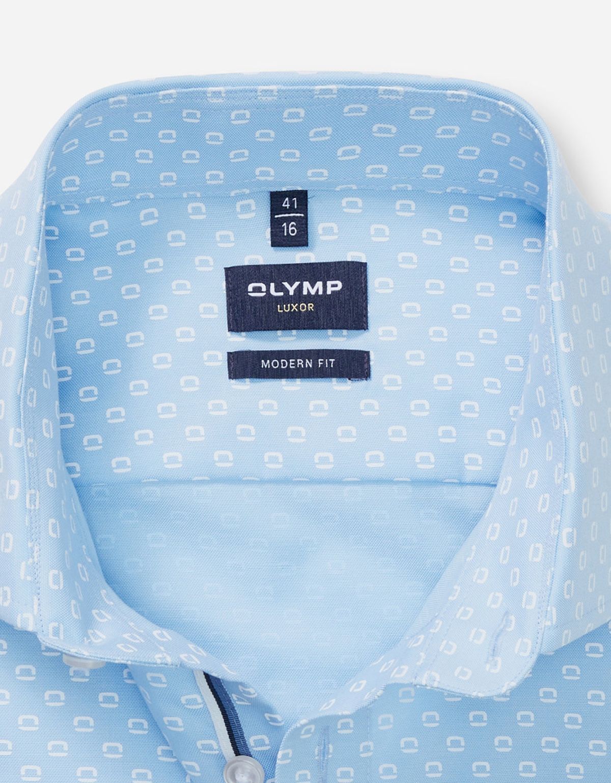 Рубашка голубая с принтом Olymp, modern fit | купить в интернет-магазине Olymp-Men