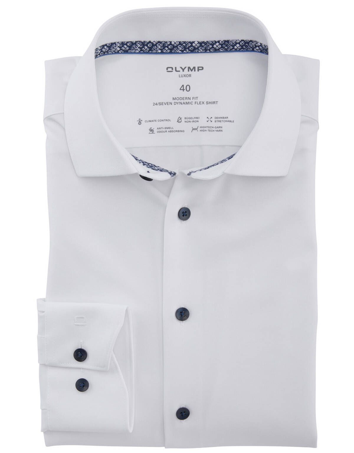 Рубашка OLYMP Luxor 24/7, modern fit, высокий рост[Белый]