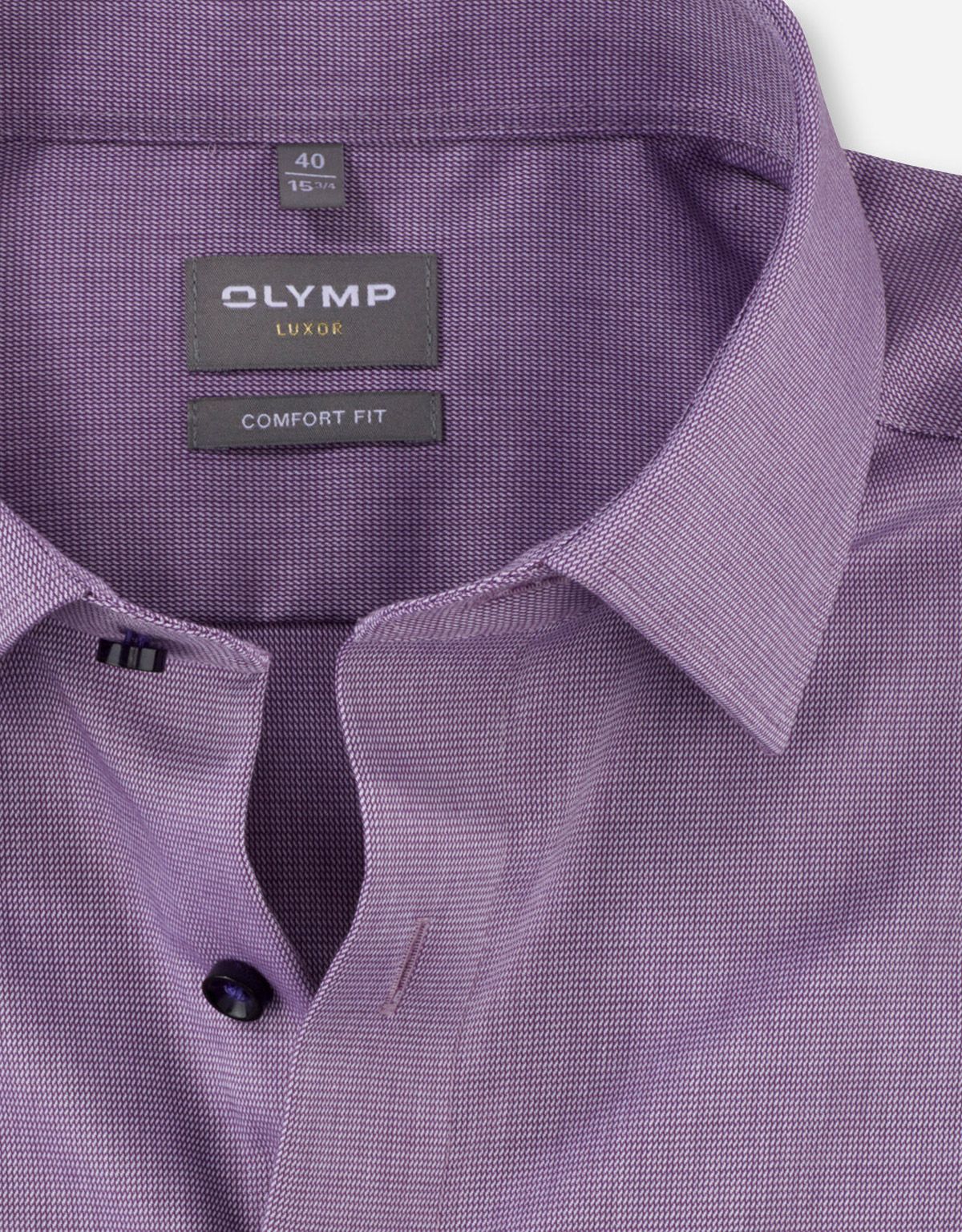 Сорочка мужская фиолетовая с коротким рукавом OLYMP Luxor, comfort fit