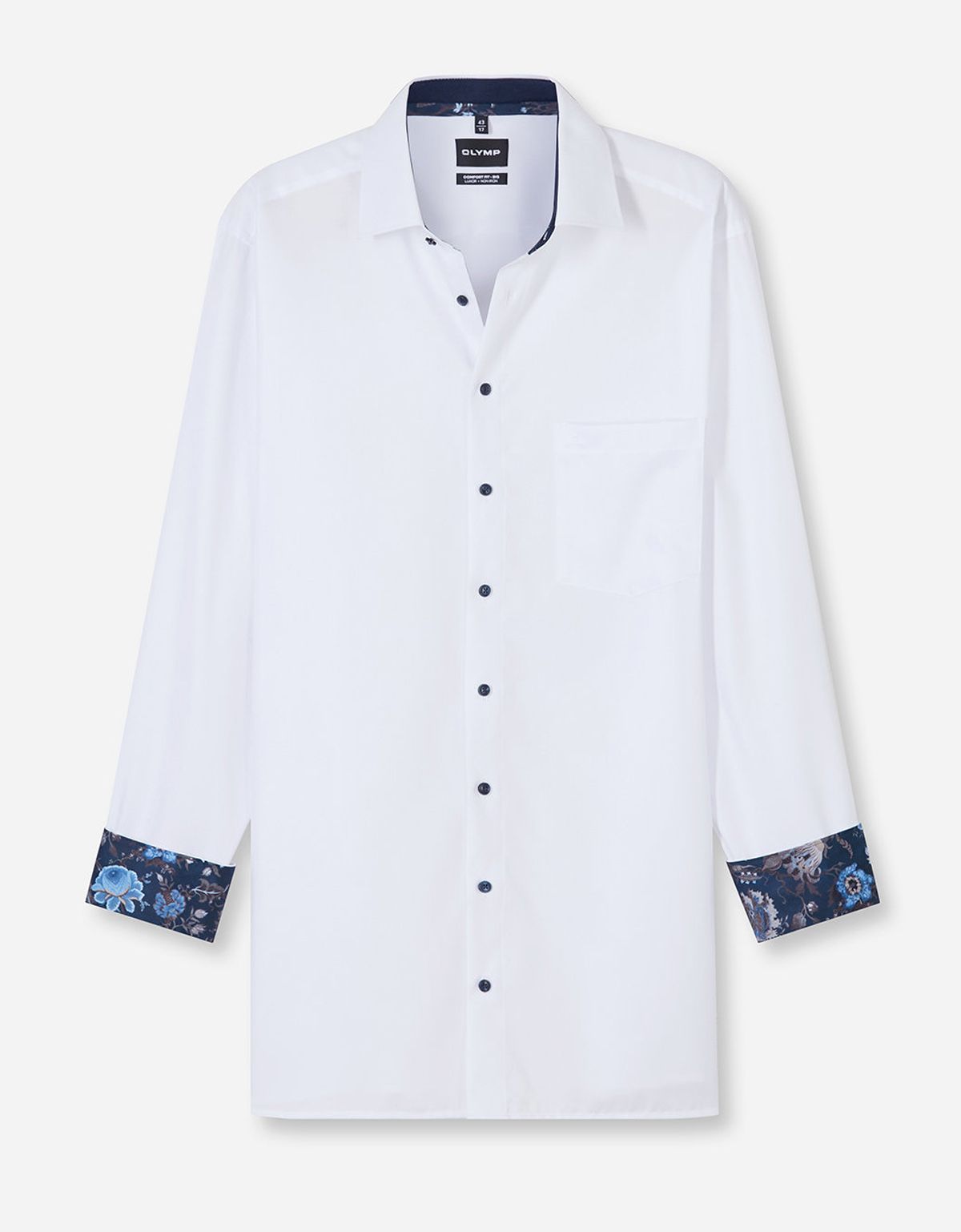 Рубашка классическая белая Olymp Luxor Big, прямой крой | купить в интернет-магазине Olymp-Men
