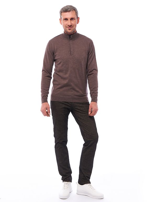 Брюки мужские тёплые коричневые Club Of Comfort, прямые | купить в интернет-магазине Olymp-Men