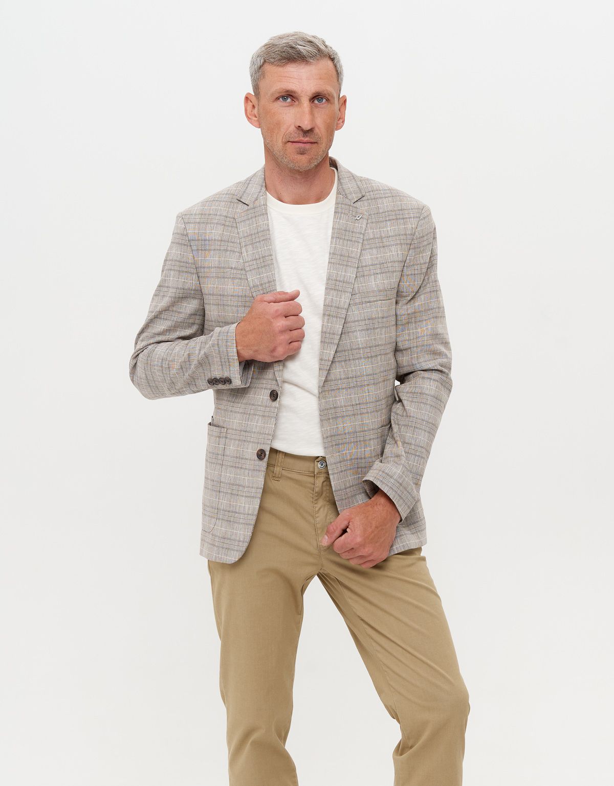Мужской пиджак в клетку w.Wegener, лён с хлопком | купить в интернет-магазине Olymp-Men