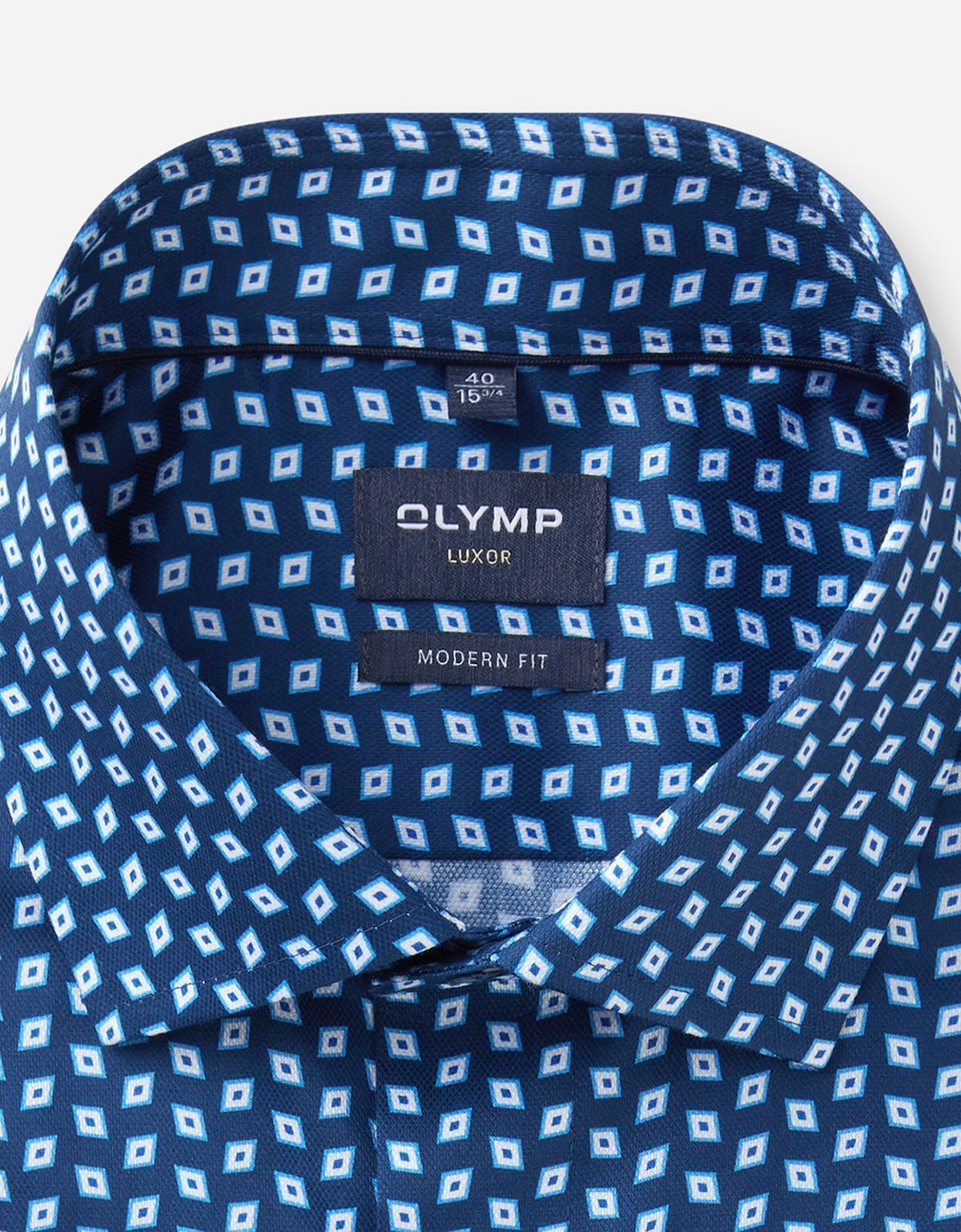Рубашка с синим принтом Olymp, modern fit