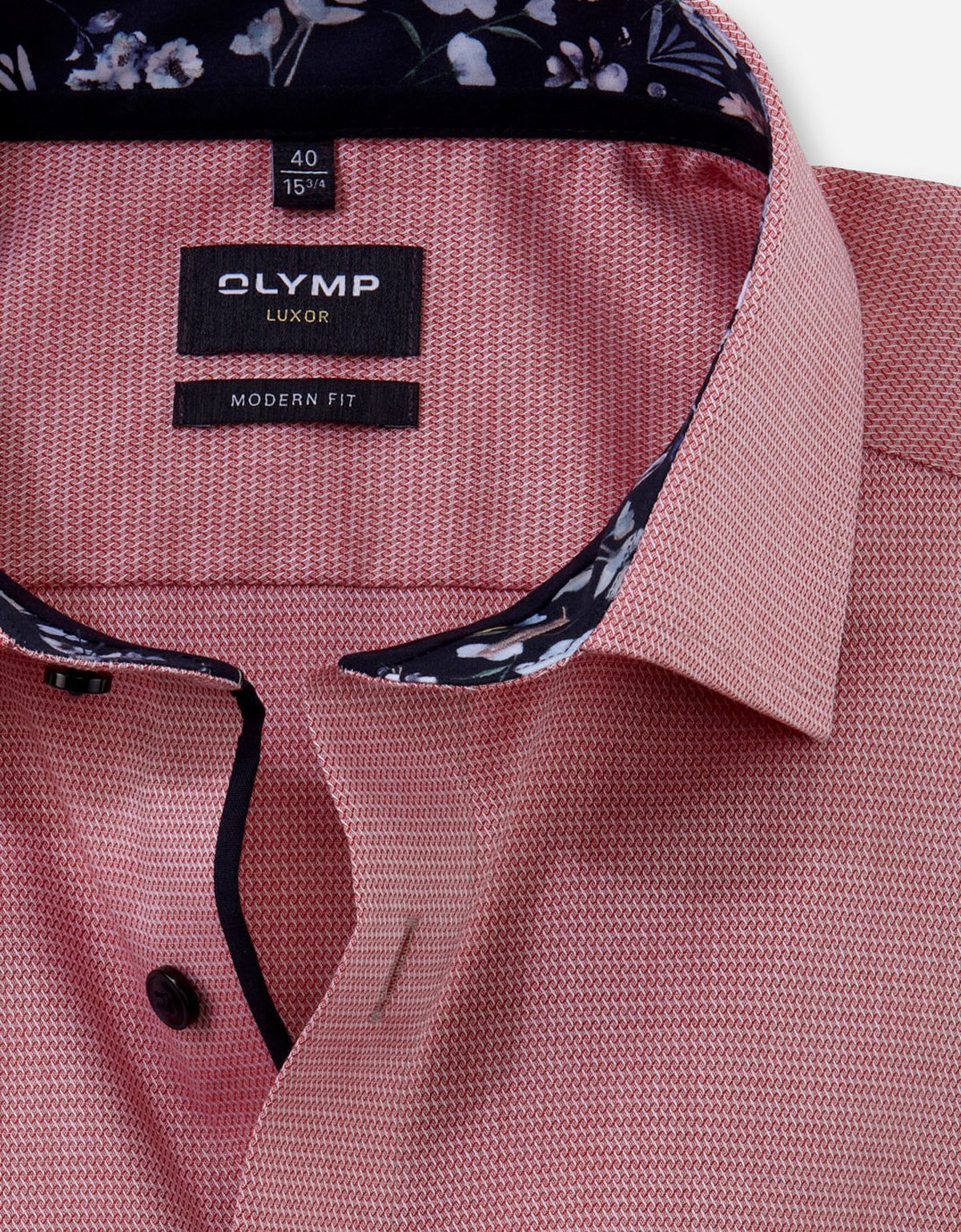 Рубашка розовая классическая фактурная OLYMP Luxor, modern fit | купить в интернет-магазине Olymp-Men