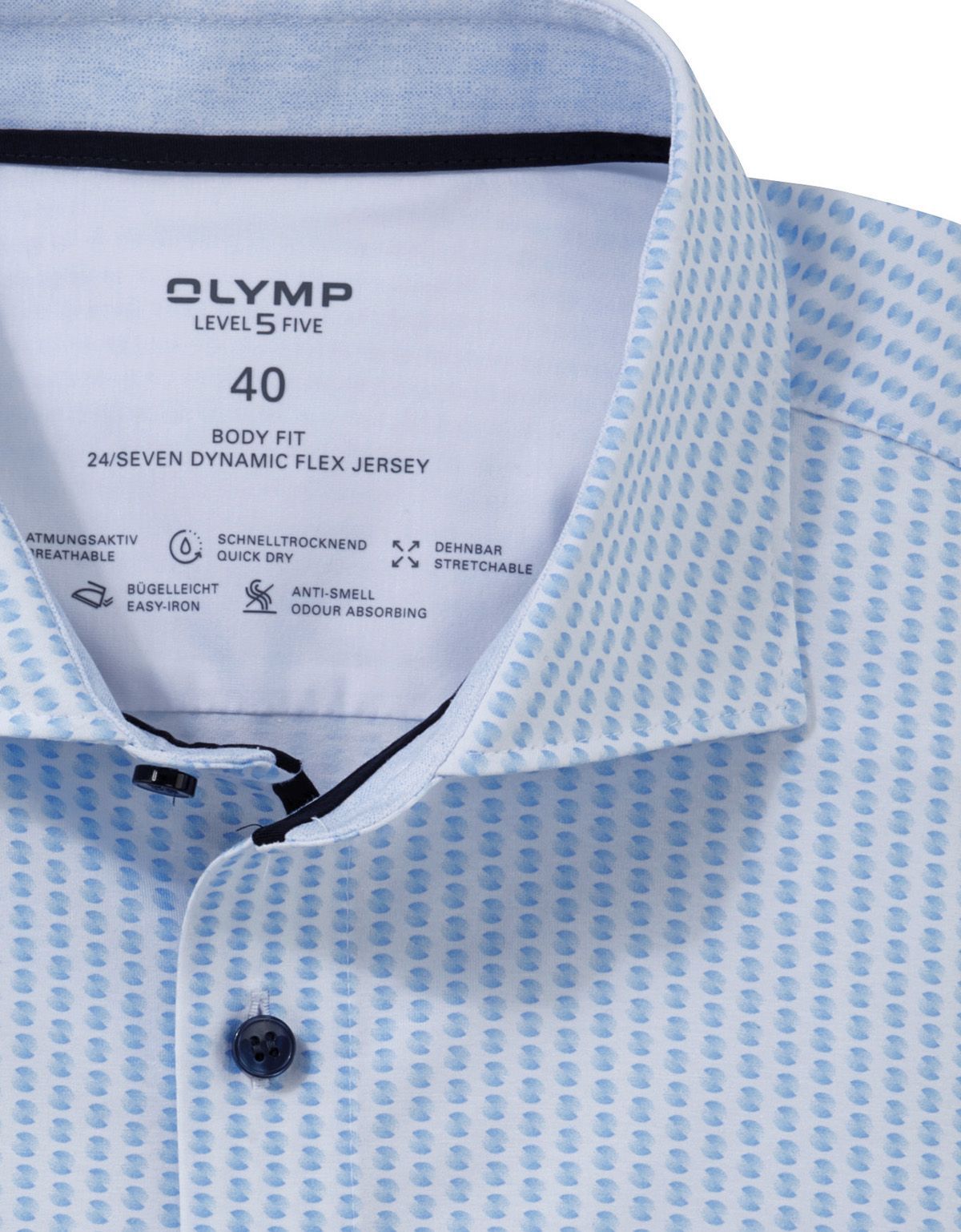 Рубашка мужская трикотажная с длинным рукавом OLYMP 24/7, body fit | купить в интернет-магазине Olymp-Men