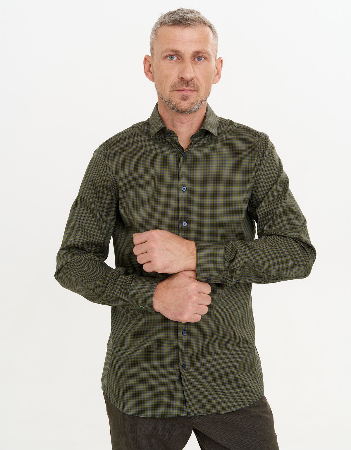Рубашка мужская OLYMP 24/7 в клетку, body fit | купить в интернет-магазине Olymp-Men