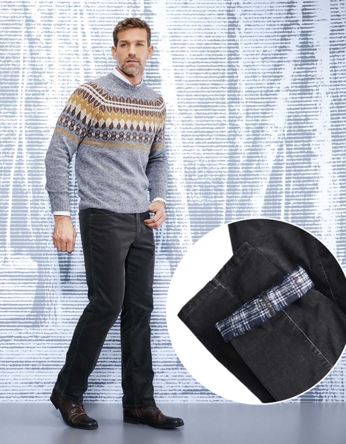 Брюки вельветовые чёрные с подкладом w.Wegener | купить в интернет-магазине Olymp-Men