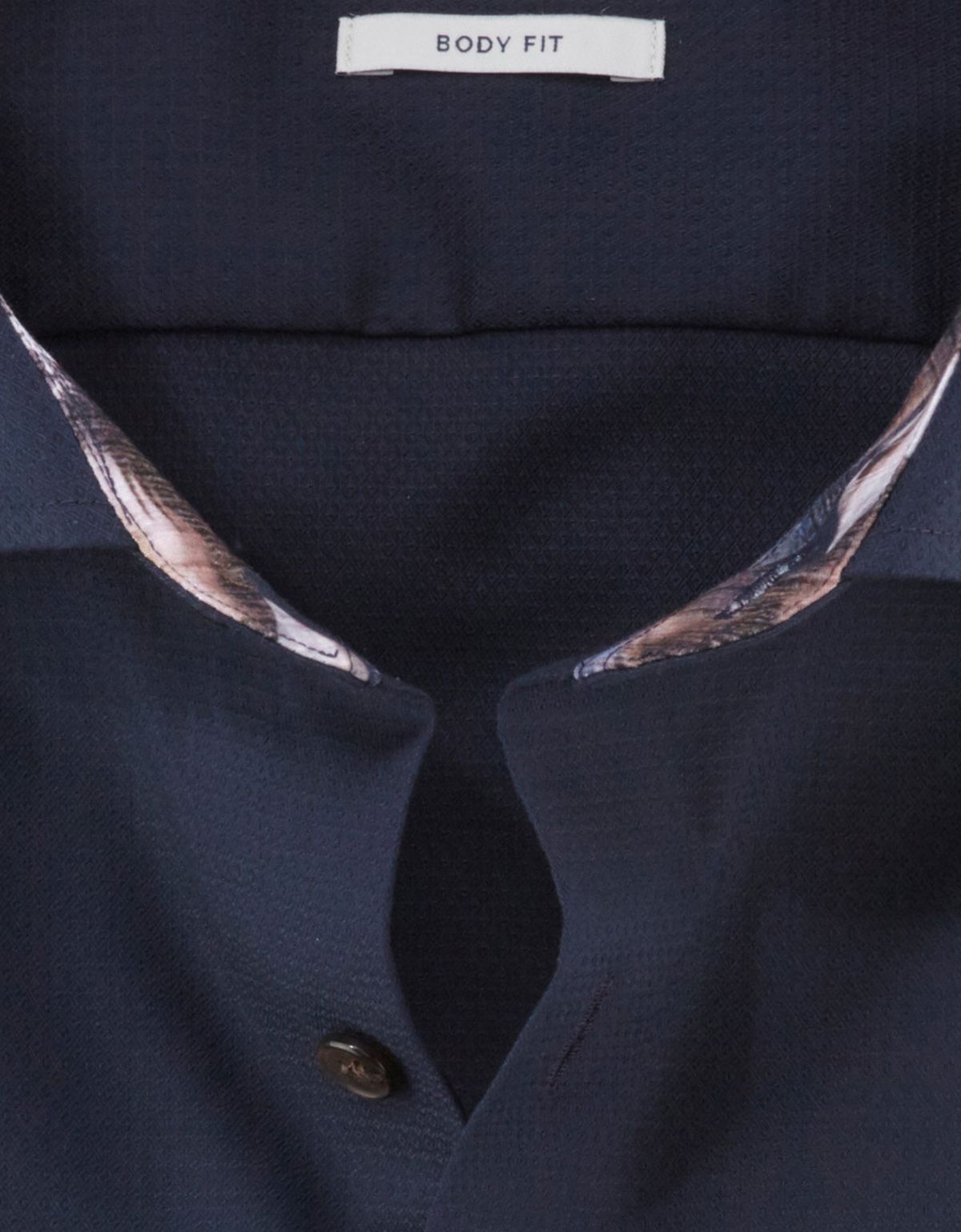 Рубашка мужская синяя OLYMP, body fit, фактурная, на высокий рост | купить в интернет-магазине Olymp-Men