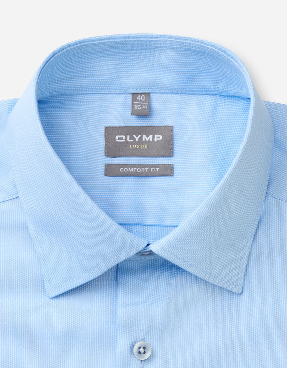 Рубашка голубая мужская OLYMP Luxor, comfort fit, фактурная | купить в интернет-магазине Olymp-Men