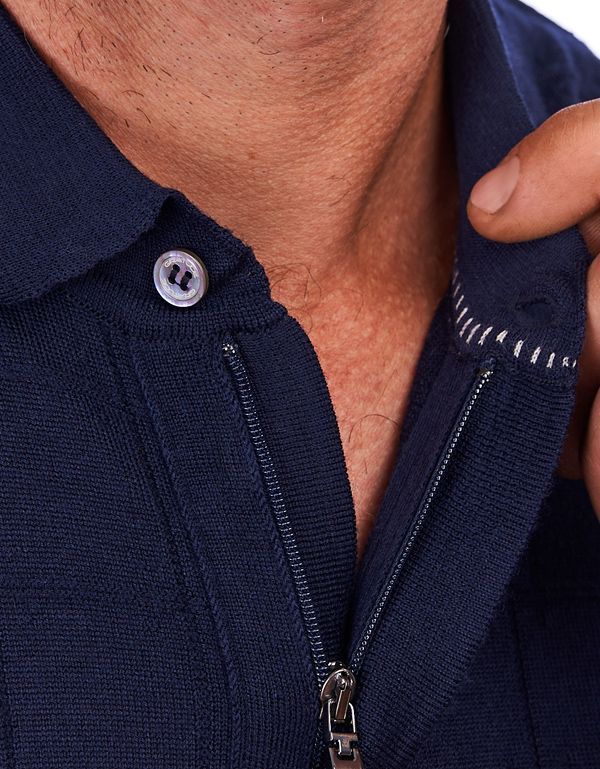 Поло мужское вязаное на молнии Gratude с длинным рукавом | купить в интернет-магазине Olymp-Men