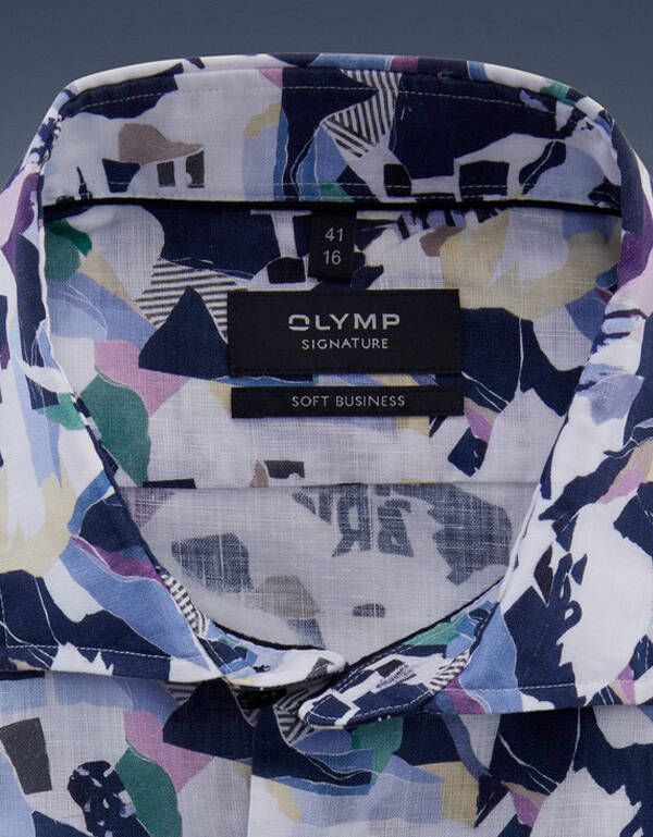 Льняная мужская цветная рубашка Signature