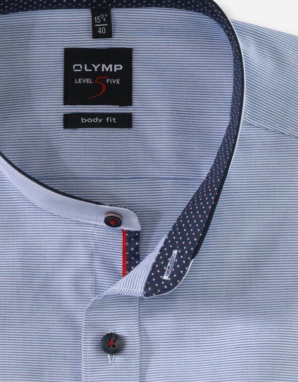 Рубашка в полоску с воротником стойка OLYMP Level Five, body fit | купить в интернет-магазине Olymp-Men