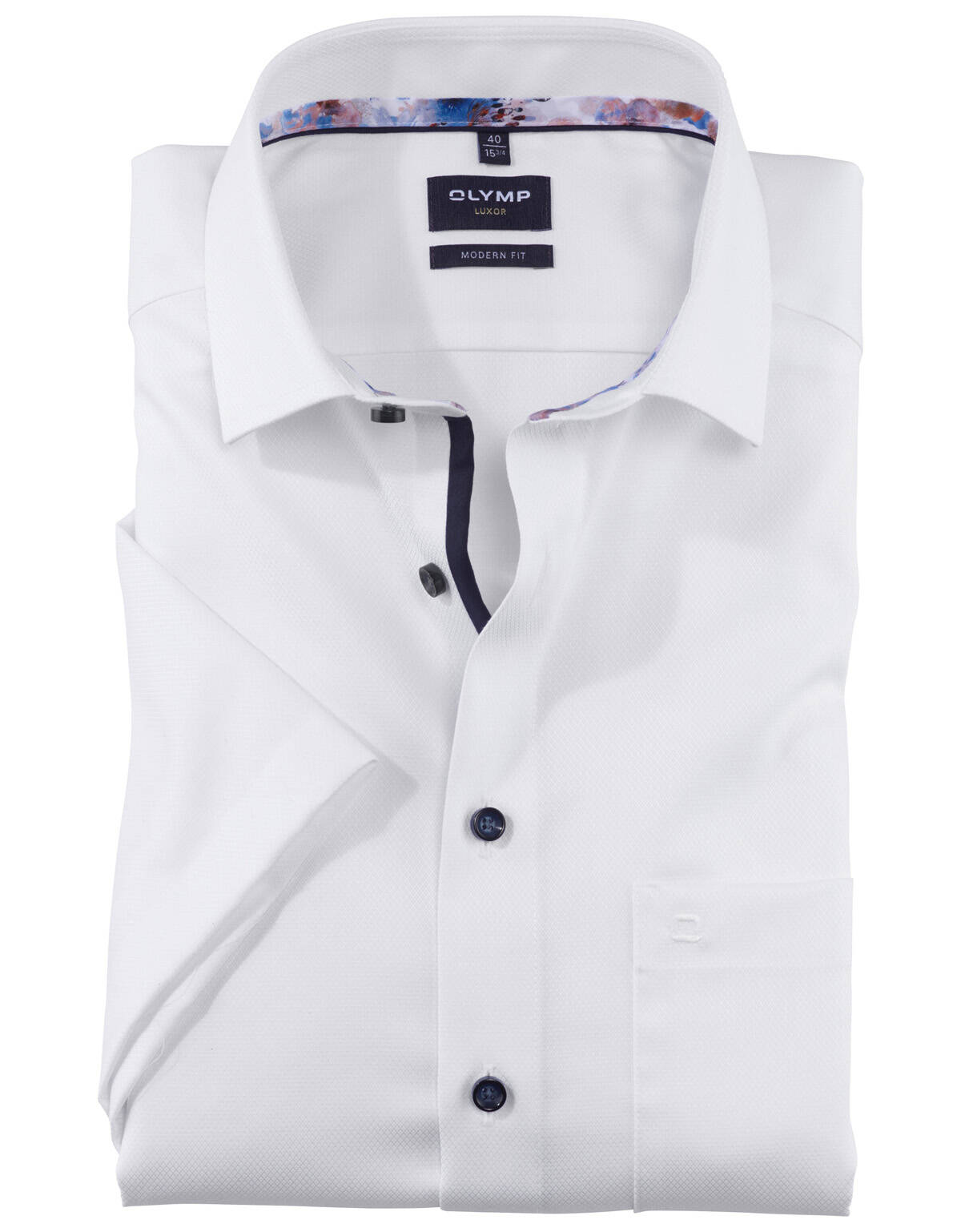 Рубашка мужская OLYMP Luxor, modern fit, фактурная[Белый]