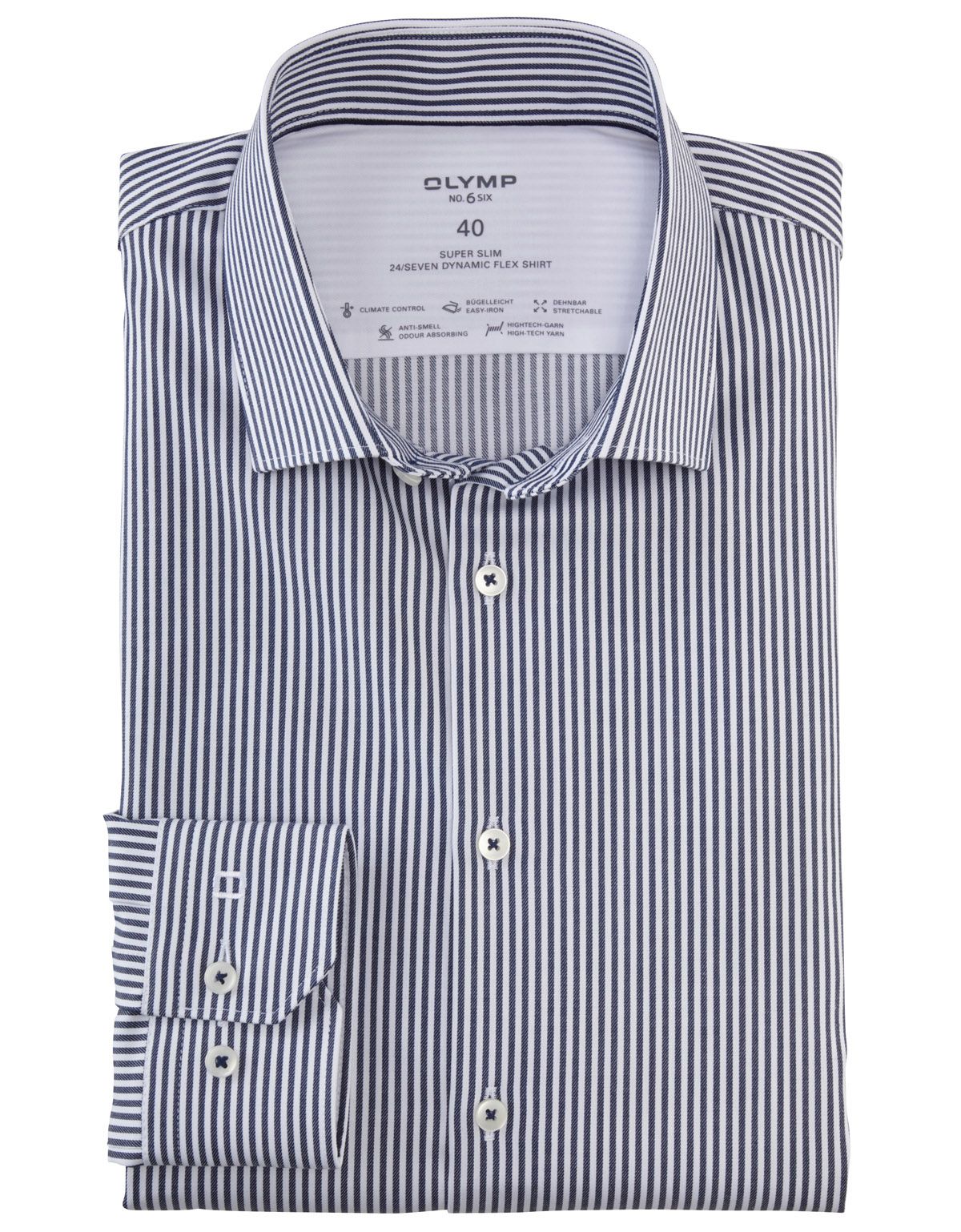 Рубашка мужская OLYMP 24/7 в полоску, супер слим, артикул 07526418
