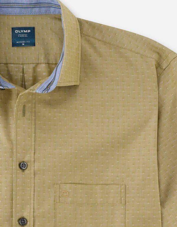 Рубашка зелёная мужская OLYMP Casual с коротким рукавом