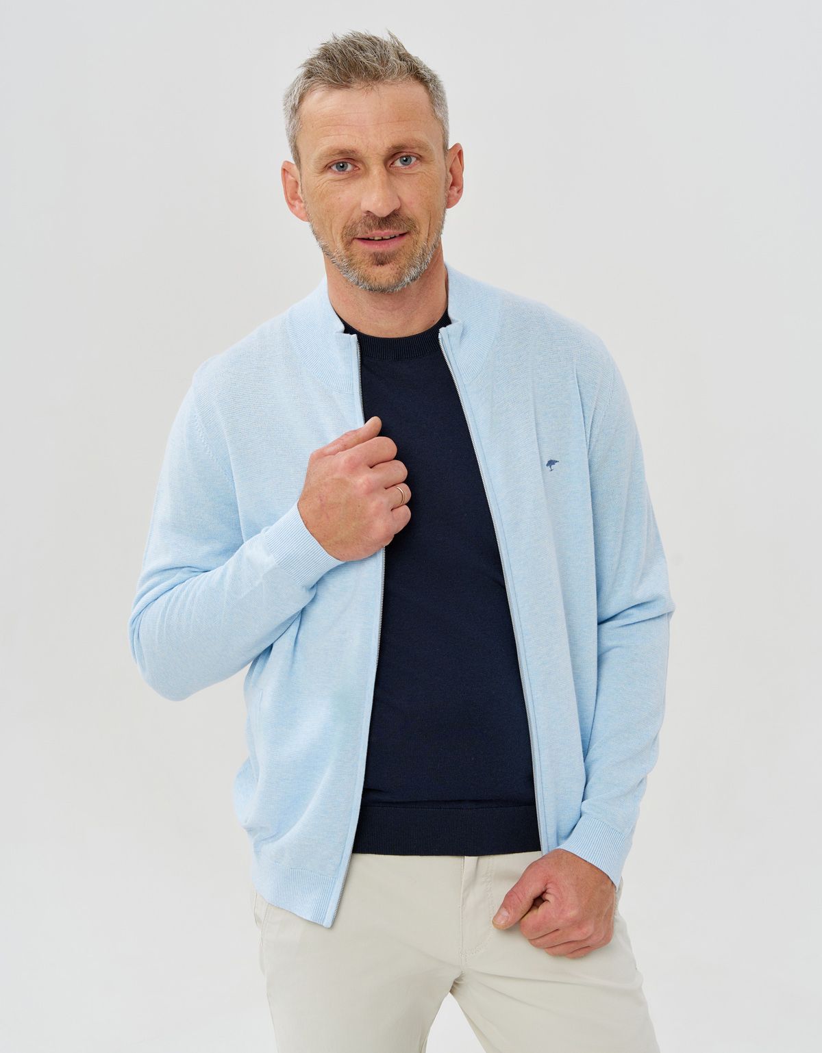 Кардиган на молнии голубой Fynch-Hatton | купить в интернет-магазине Olymp-Men