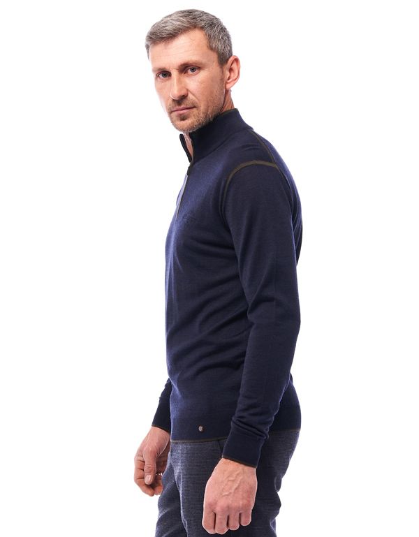 Свитер мужской на молнии Gratude из шерсти мериноса с шёлком | купить в интернет-магазине Olymp-Men