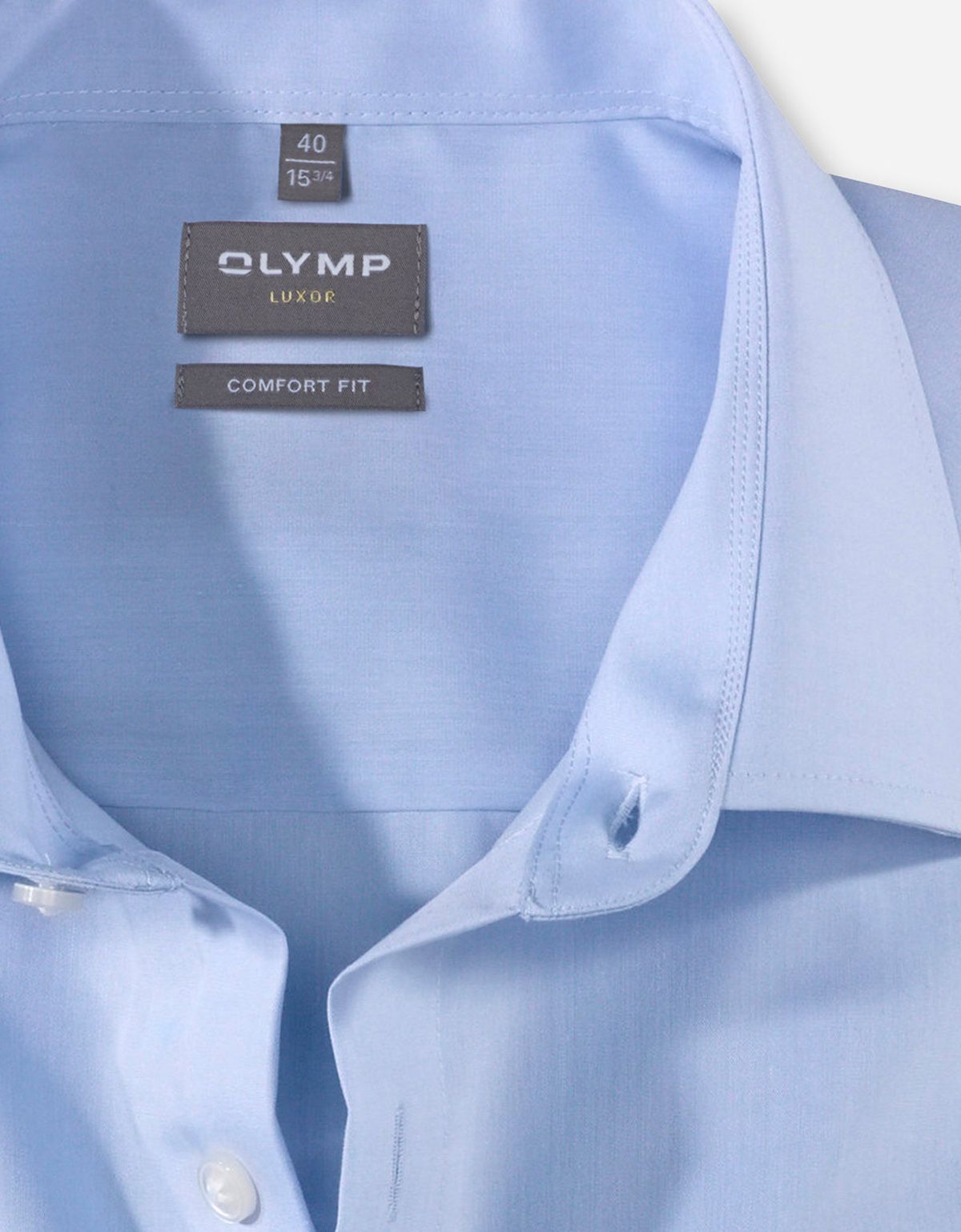 Рубашка мужская голубая OLYMP Luxor, прямой крой на высокий рост | купить в интернет-магазине Olymp-Men