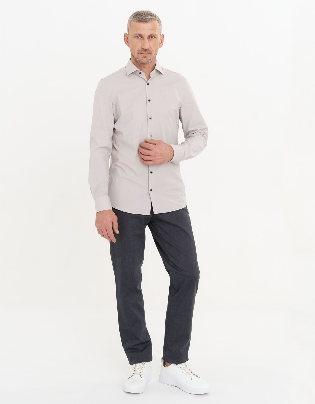 Рубашка мужская с длинным рукавом OLYMP 24/7, климат-контроль, body fit | купить в интернет-магазине Olymp-Men