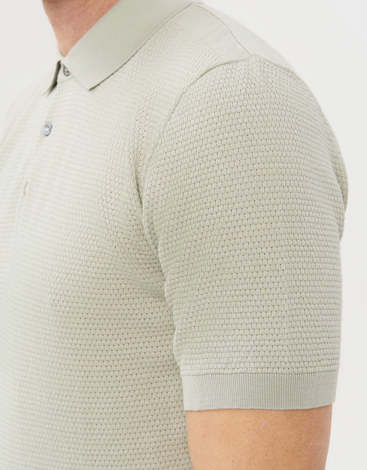 Поло мужское вязаное зелёное на пуговицах Gratude | купить в интернет-магазине Olymp-Men