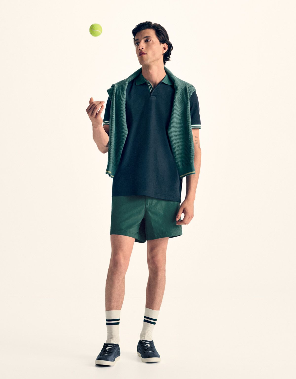 Поло мужское синее с зелёным воротником Olymp | купить в интернет-магазине Olymp-Men