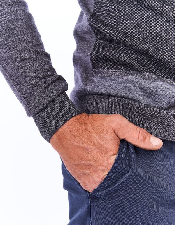 Джемпер мужской Gratude вязаный с декоративной полосой | интернет-магазин Olymp-Men