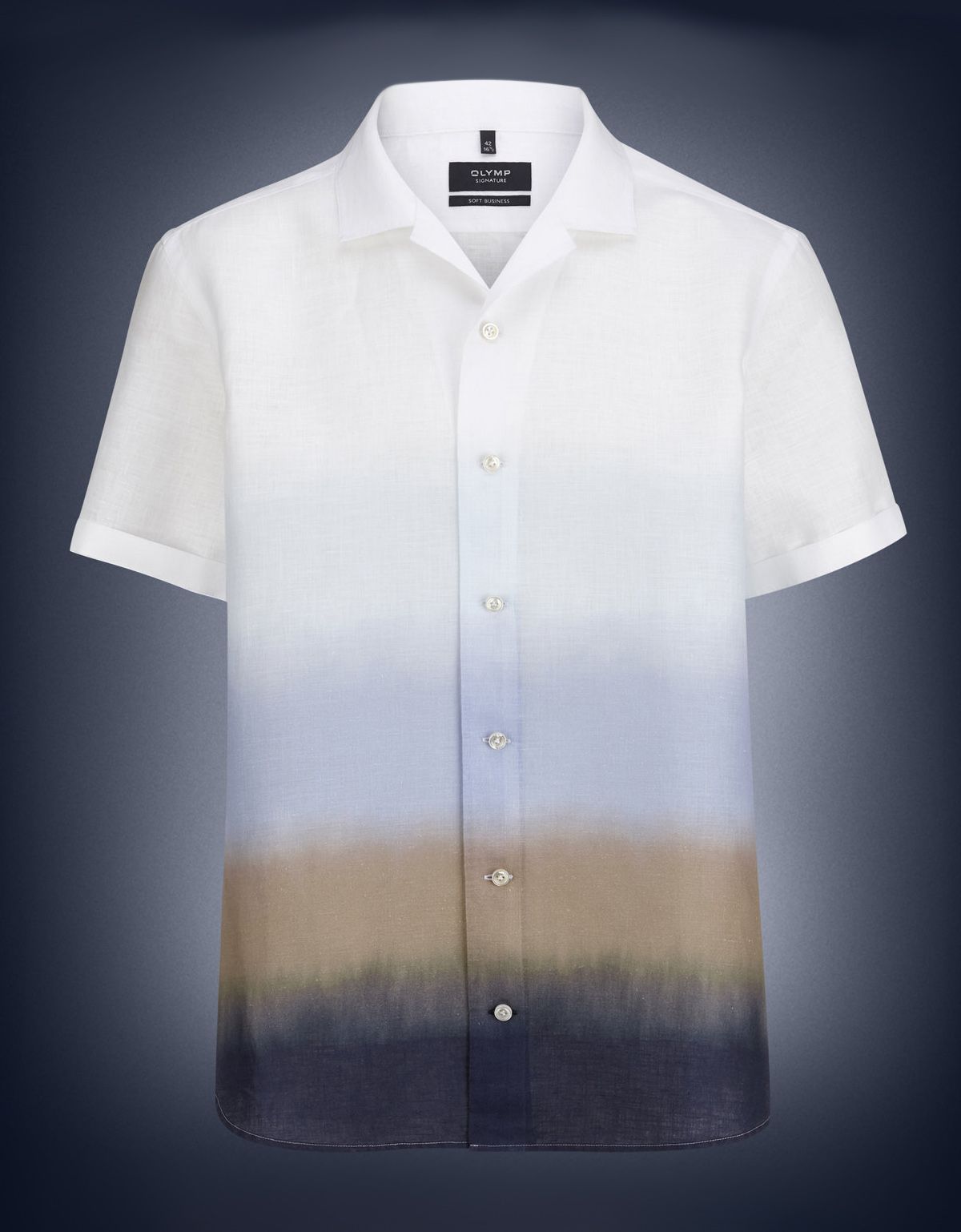 Рубашка льняная мужская OLYMP Signature с коротким рукавом