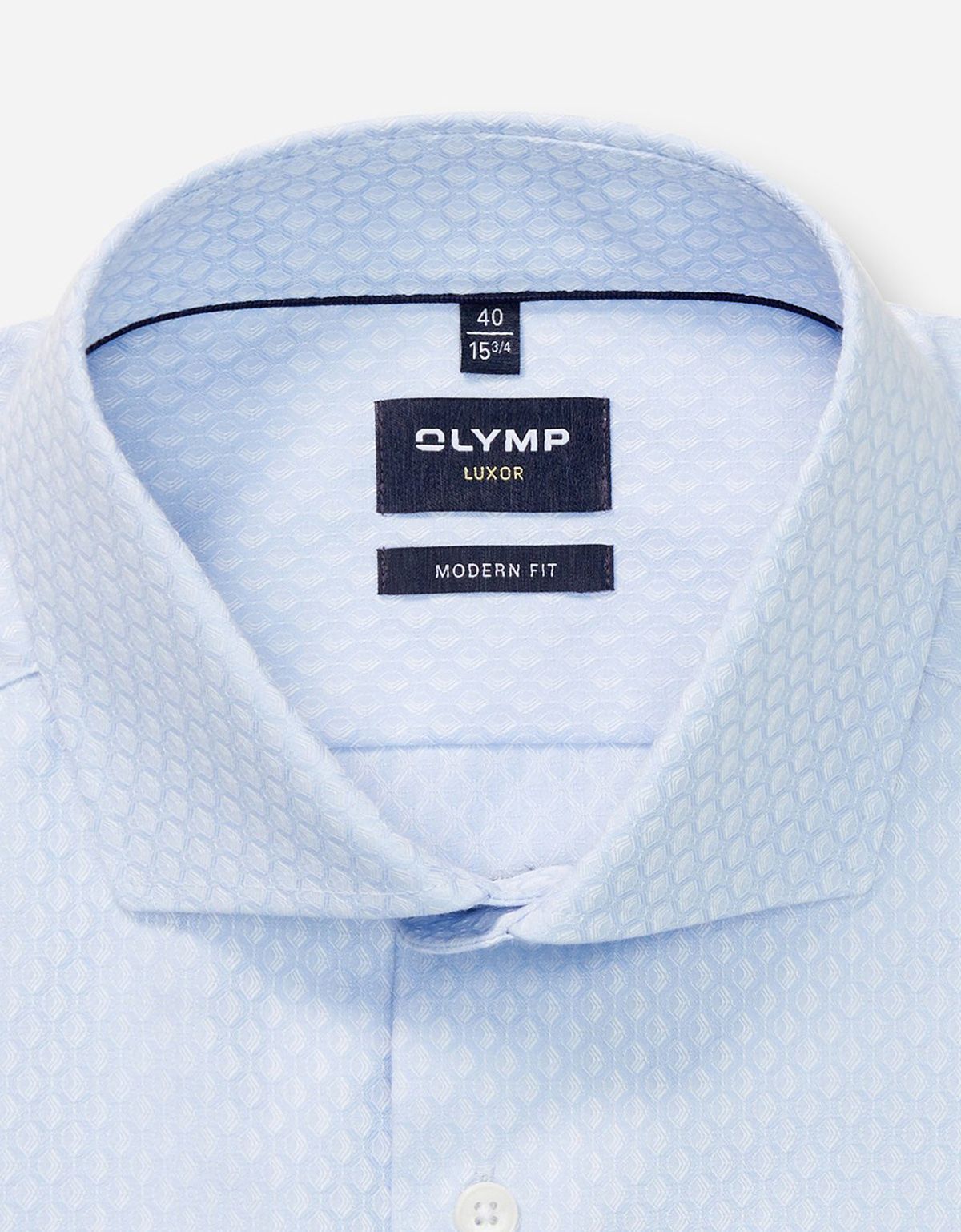 Рубашка голубая из фактурной ткани OLYMP Luxor, modern fit | купить в интернет-магазине Olymp-Men