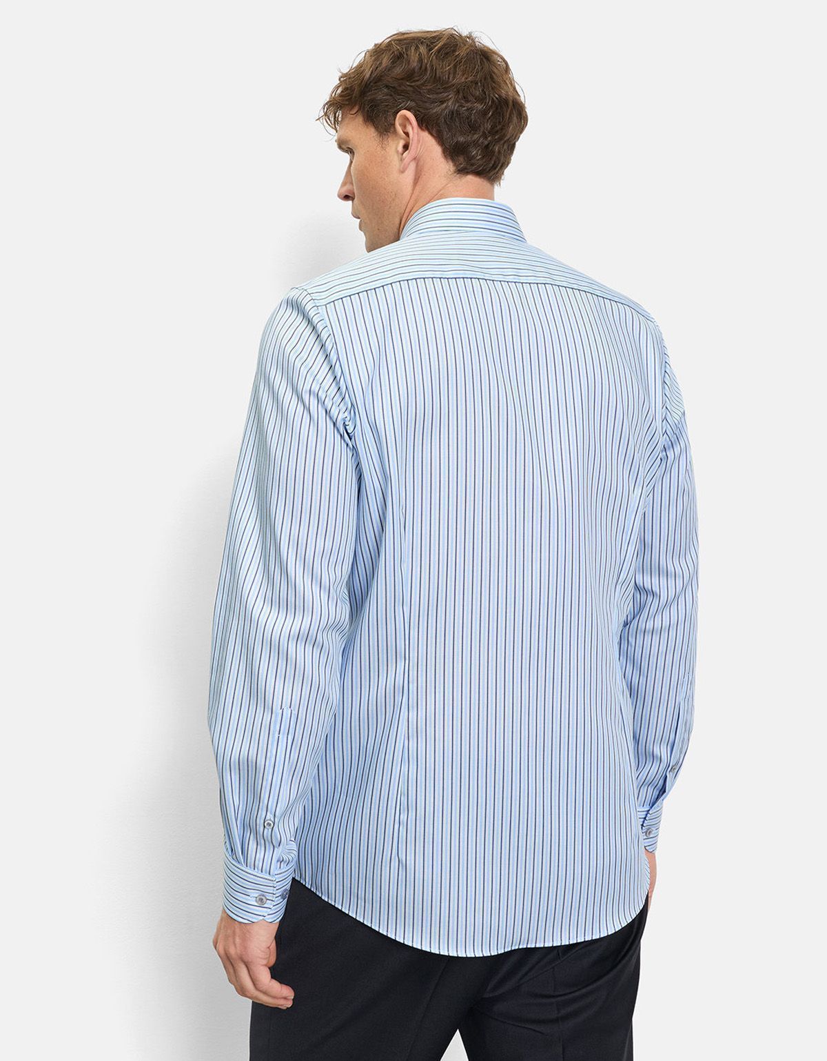 Рубашка классическая в полоску OLYMP, боди фит | купить в интернет-магазине Olymp-Men