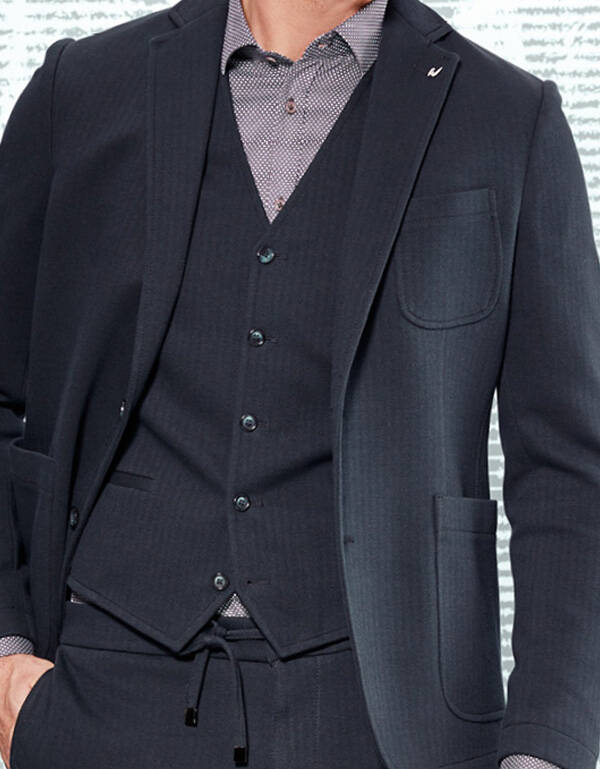 Мужской синий пиджак трикотажный w.Wegener, хлопок | купить в интернет-магазине Olymp-Men