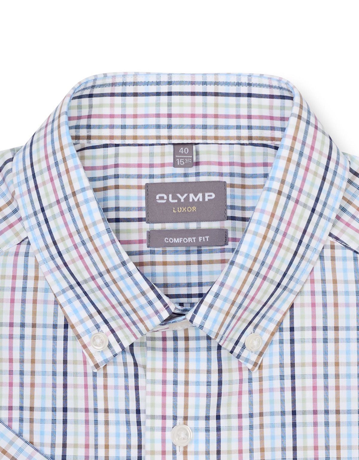 Рубашка мужская в синюю клетку Olymp, прямой крой