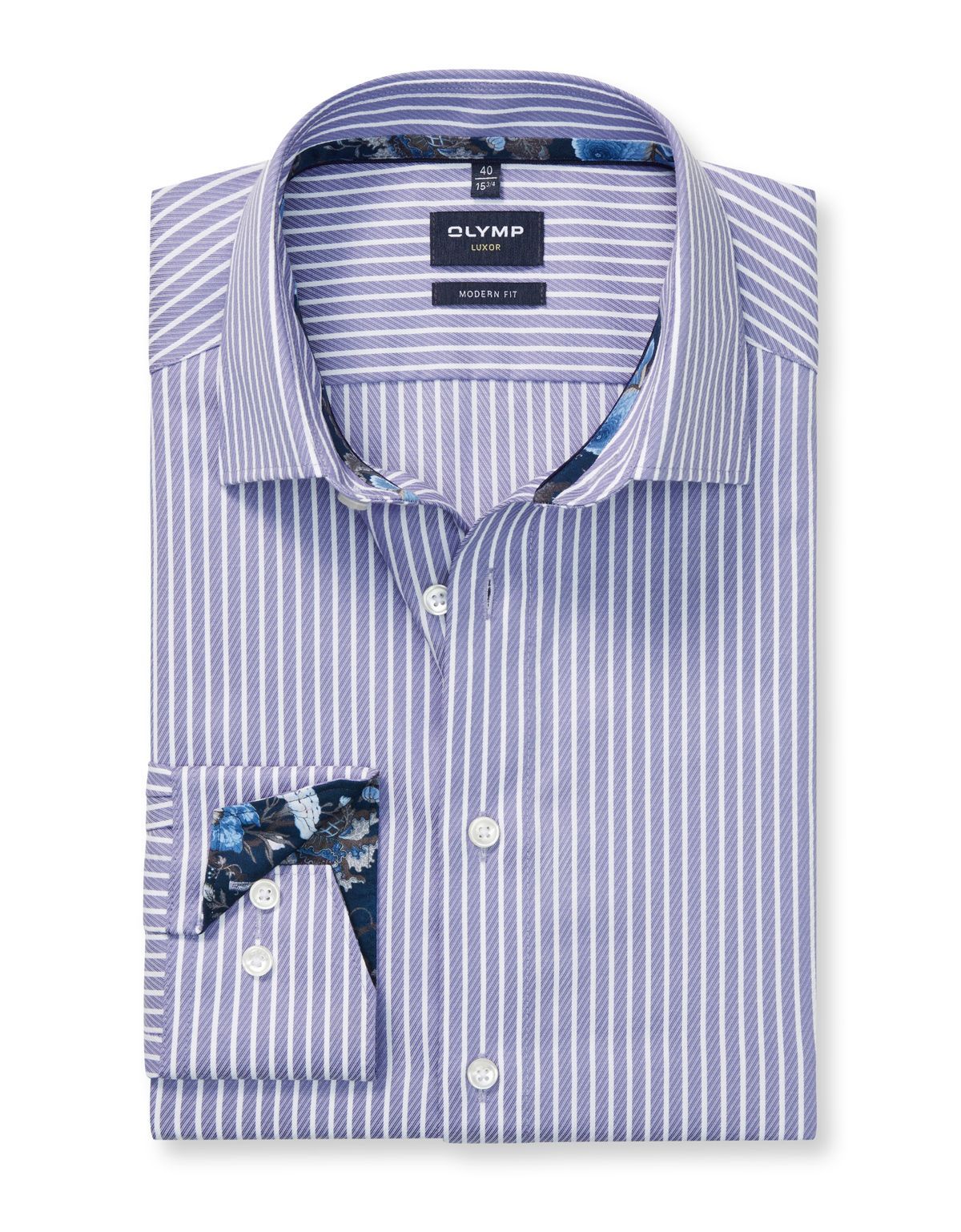 Рубашка мужская в белую полоску OLYMP Luxor, modern fit | купить в интернет-магазине Olymp-Men