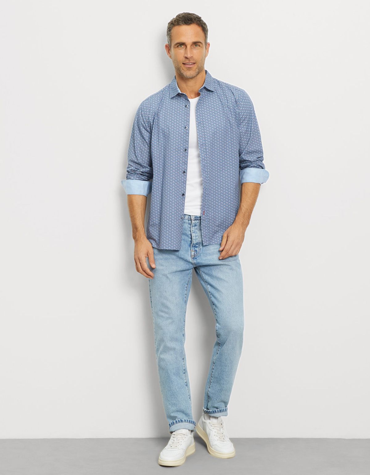 Рубашка хлопковая с мелким рисунком OLYMP Casual | купить в интернет-магазине Olymp-Men