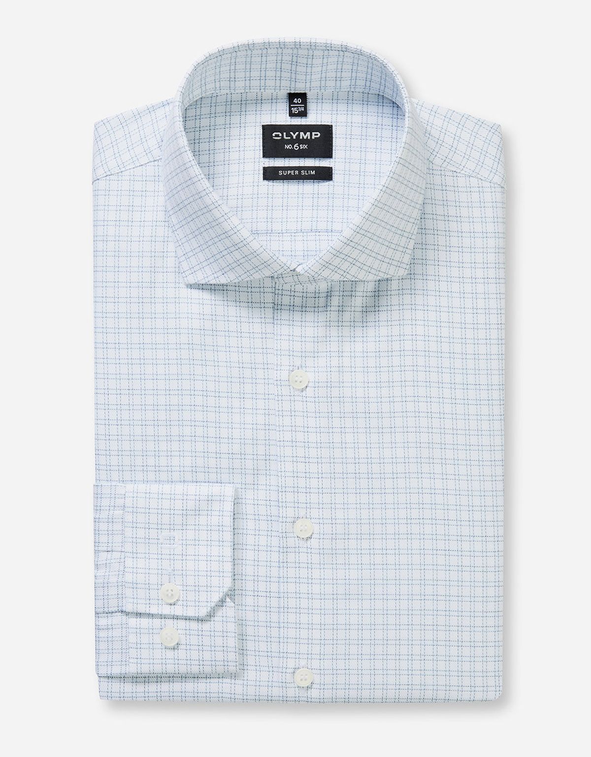 Сорочка в голубую клетку OLYMP супер слим | купить в интернет-магазине Olymp-Men