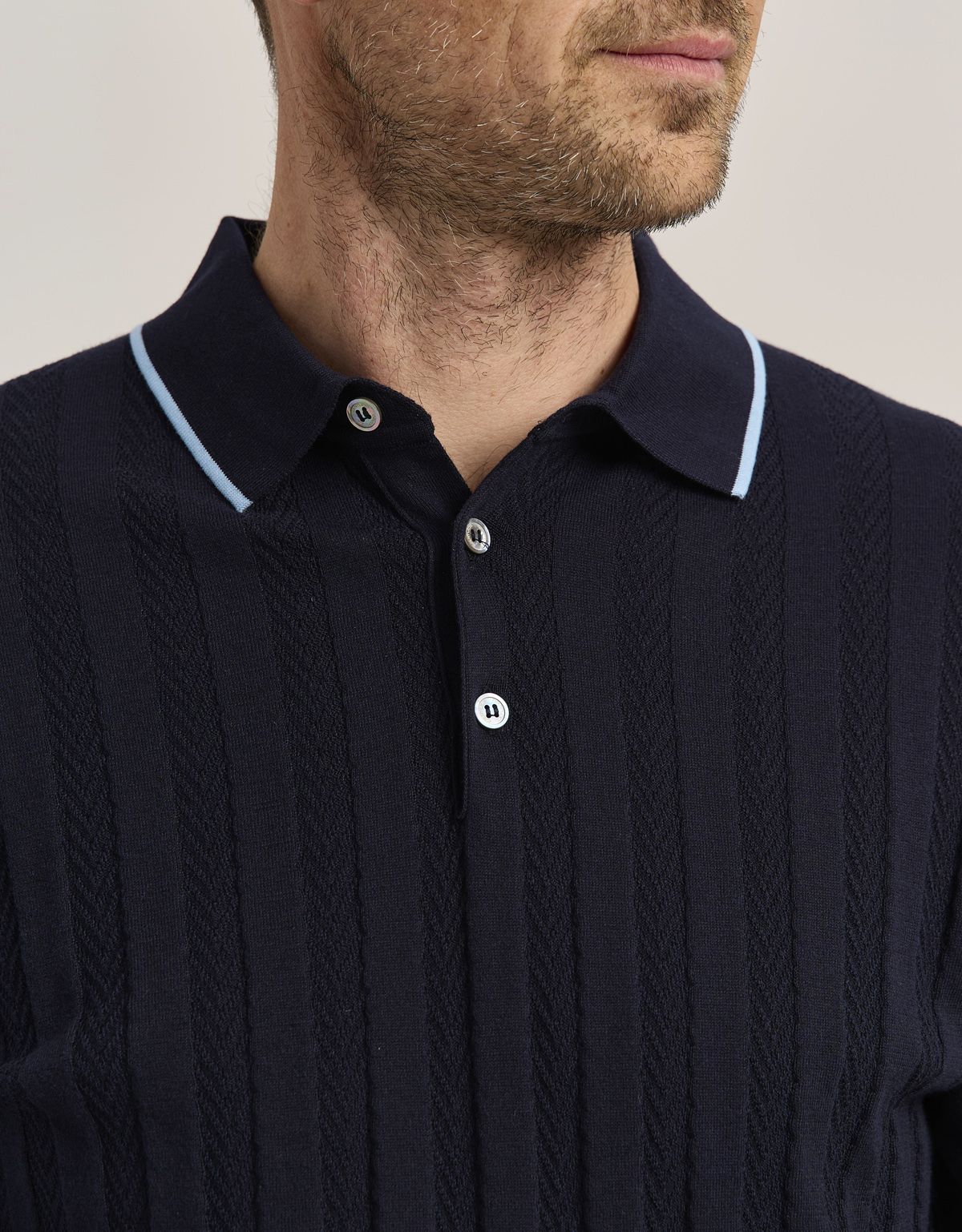 Поло мужское темно-синее на пуговицах Gratude | купить в интернет-магазине Olymp-Men