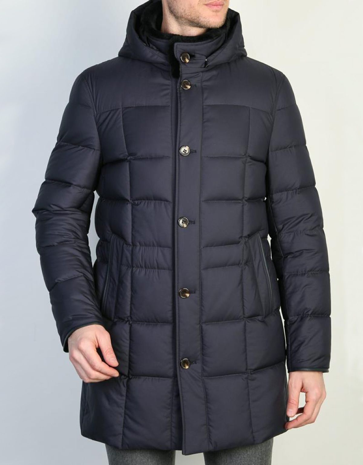 Пуховик мужской RIGGI удлинённый с капюшоном | купить в интернет-магазине Olymp-Men