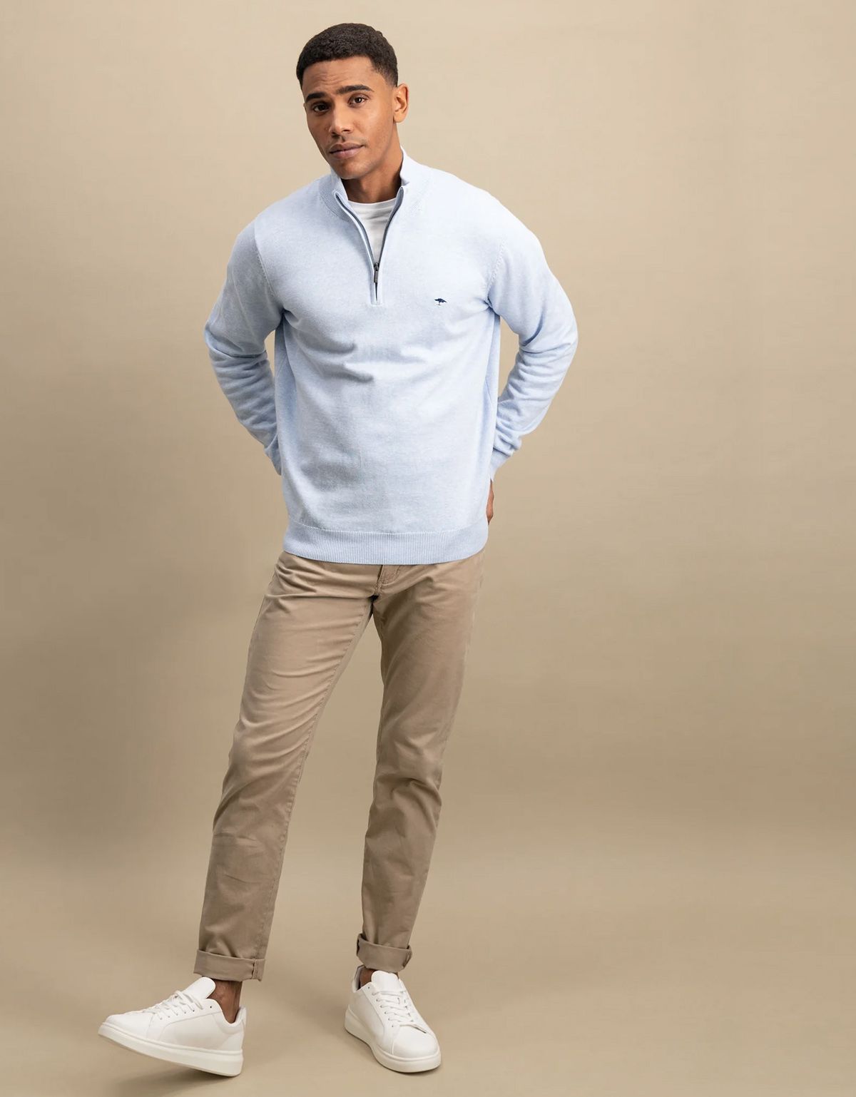 Свитер мужской на молнии хлопковый Fynch-Hatton | купить в интернет-магазине Olymp-Men