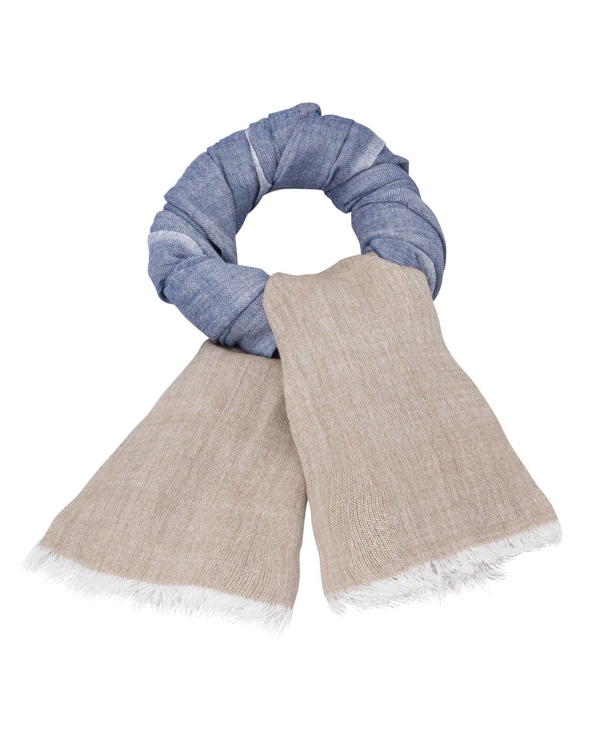 Шарф мужской Lindenmann бежево-голубой | купить в интернет-магазине Olymp-Men