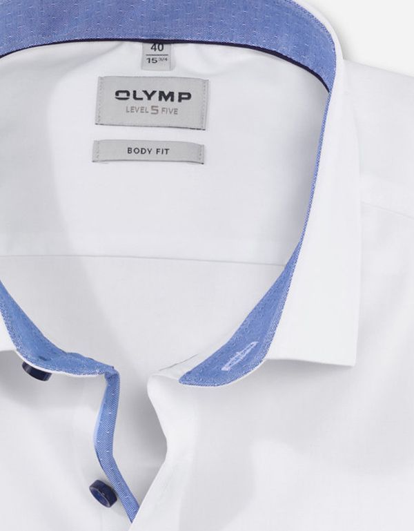 Сорочка белая мужская классическая OLYMP Level Five, body fit