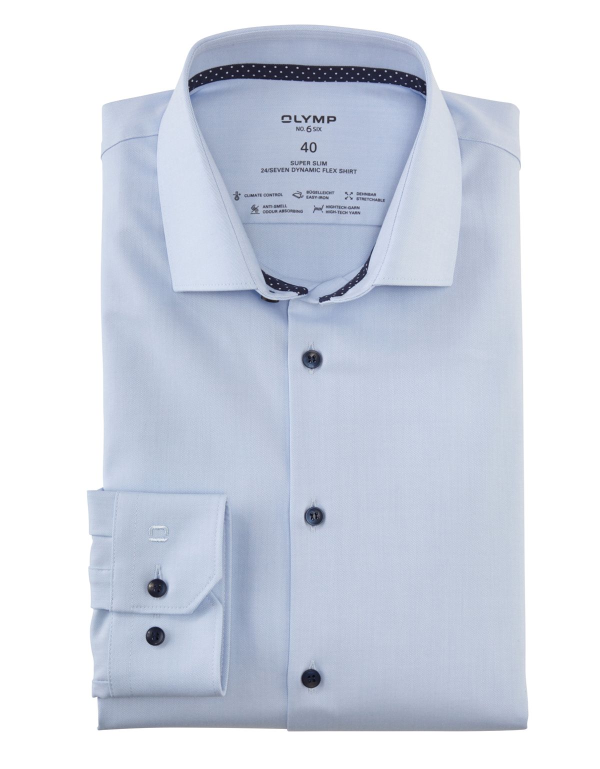 Рубашка мужская голубая OLYMP 24/7 супер слим, артикул 07546411