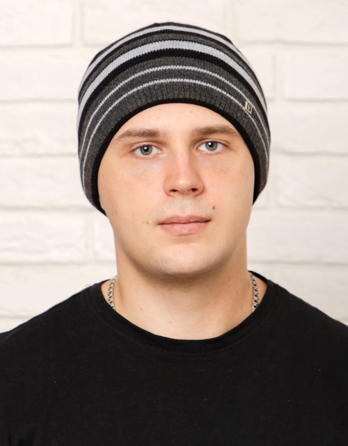 Шапка вязаная мужская в полоску Русский трикотаж | купить в интернет-магазине Olymp-Men